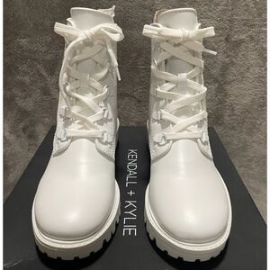 KENDALL + KYLIE 8M EPIC White Multi Leather Chunky Boots